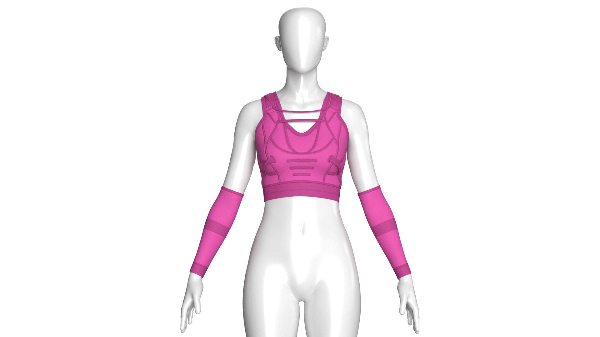 Media 1 for listing Girls Crop Top With Separate Sleeves | High Poly