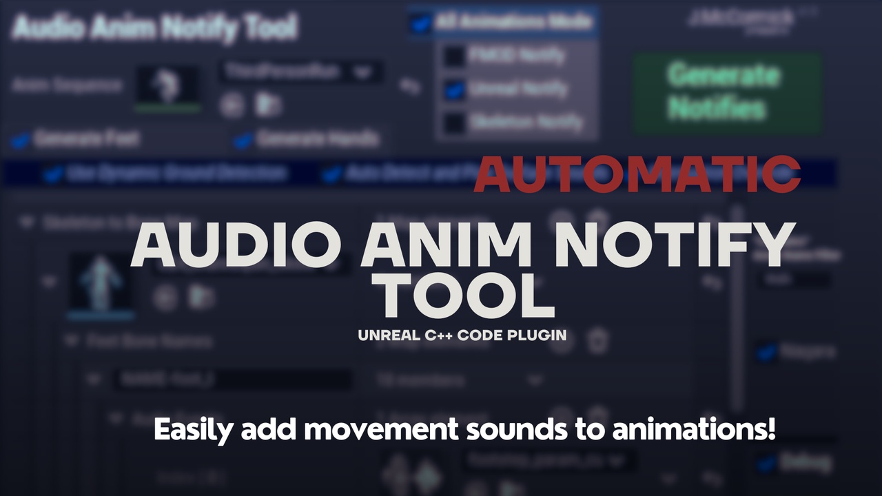 Media 1 for listing Audio Anim Notify Tool - Auto Footstep & Arm Movement Sounds