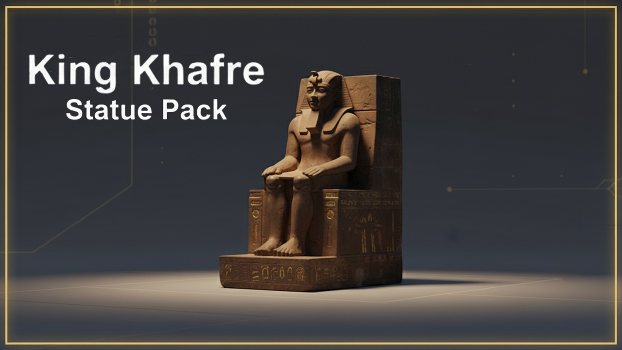 Media 1 for listing ποΈ King Khafre Statue Pack β Seated Pharaoh 3D Collection