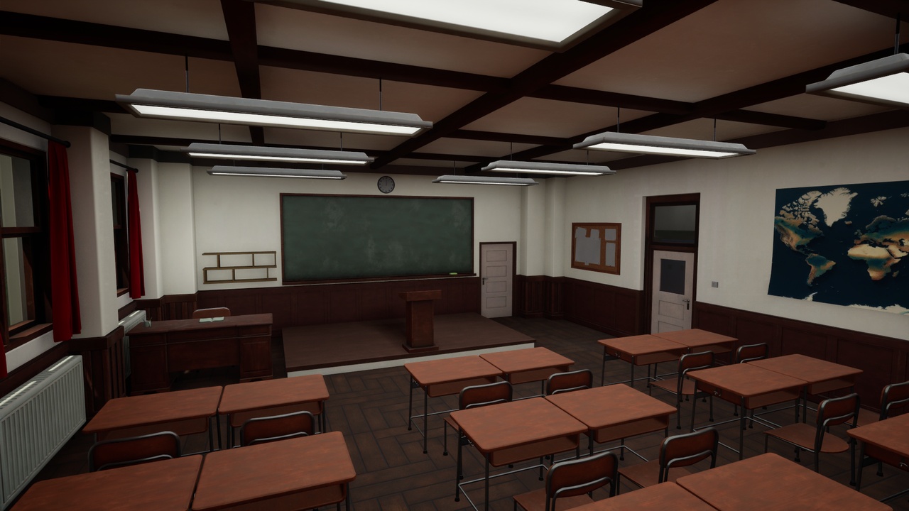 Media 1 for listing School Interior Pack: Hallways & Classrooms