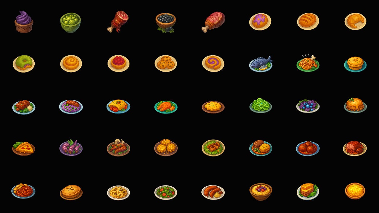 Media 1 for listing 100 Fantasy Food Icons