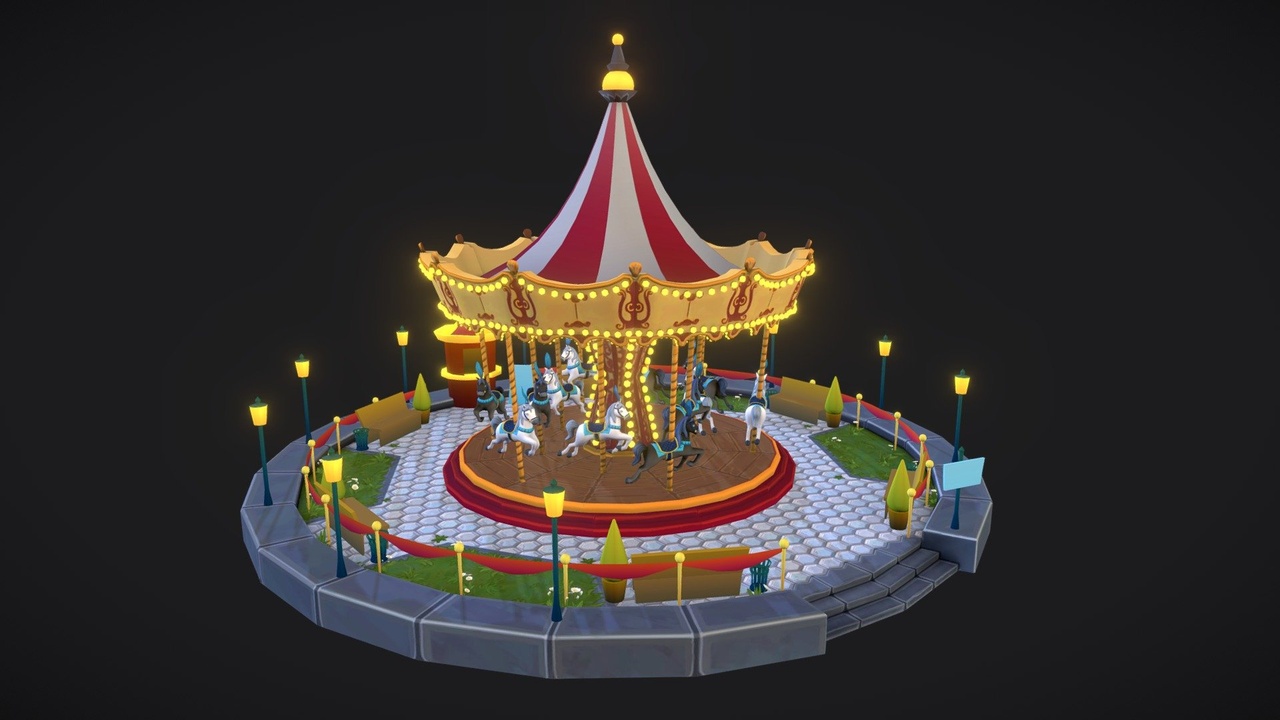 Media 1 for listing WIP CGMA Merry-go-round carousel