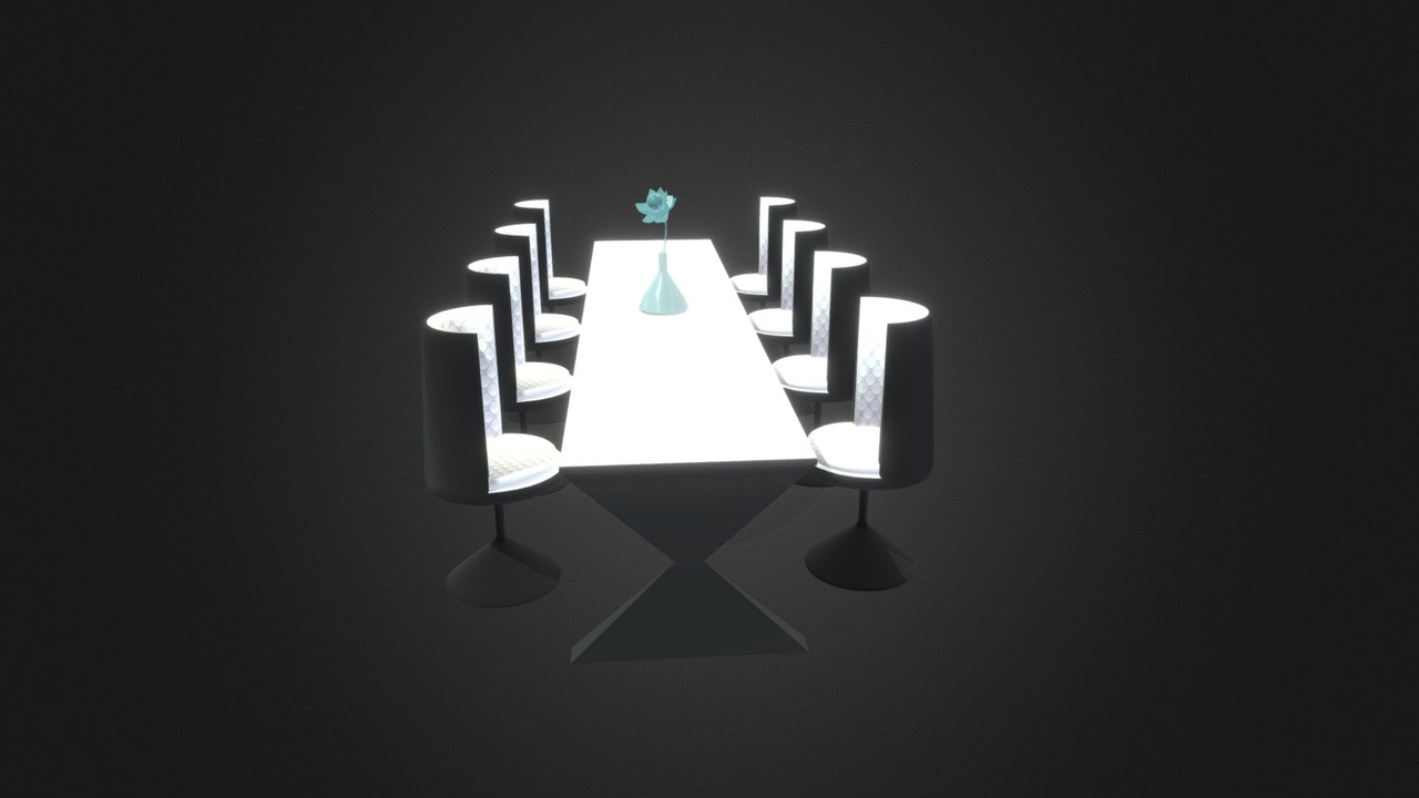 Media 1 for listing table set with eight chairs