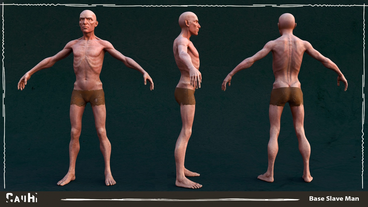 Medium 1 für Eintrag Stylized SlaveMan Anatomy Game Model Low-poly 3D model