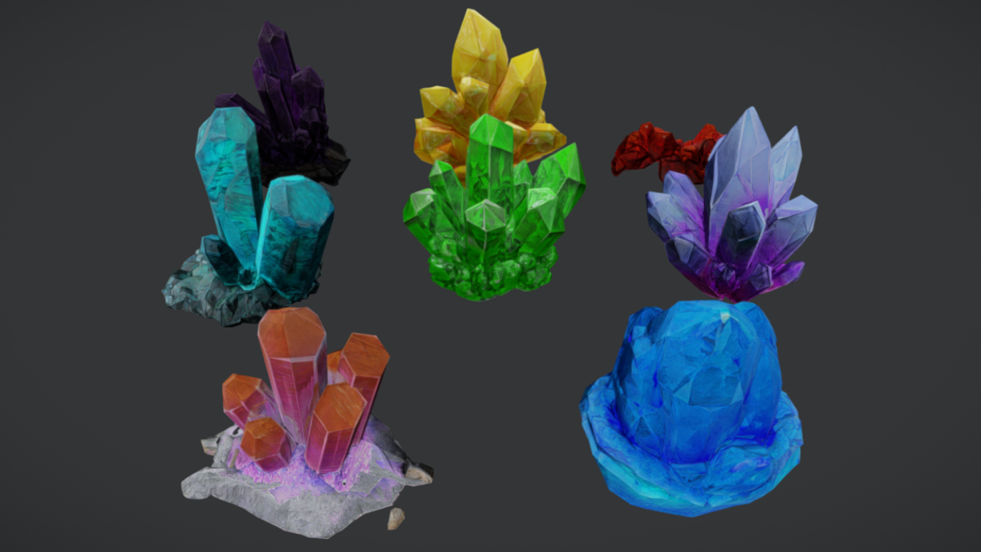 Low Poly Crystal Pack | Fab