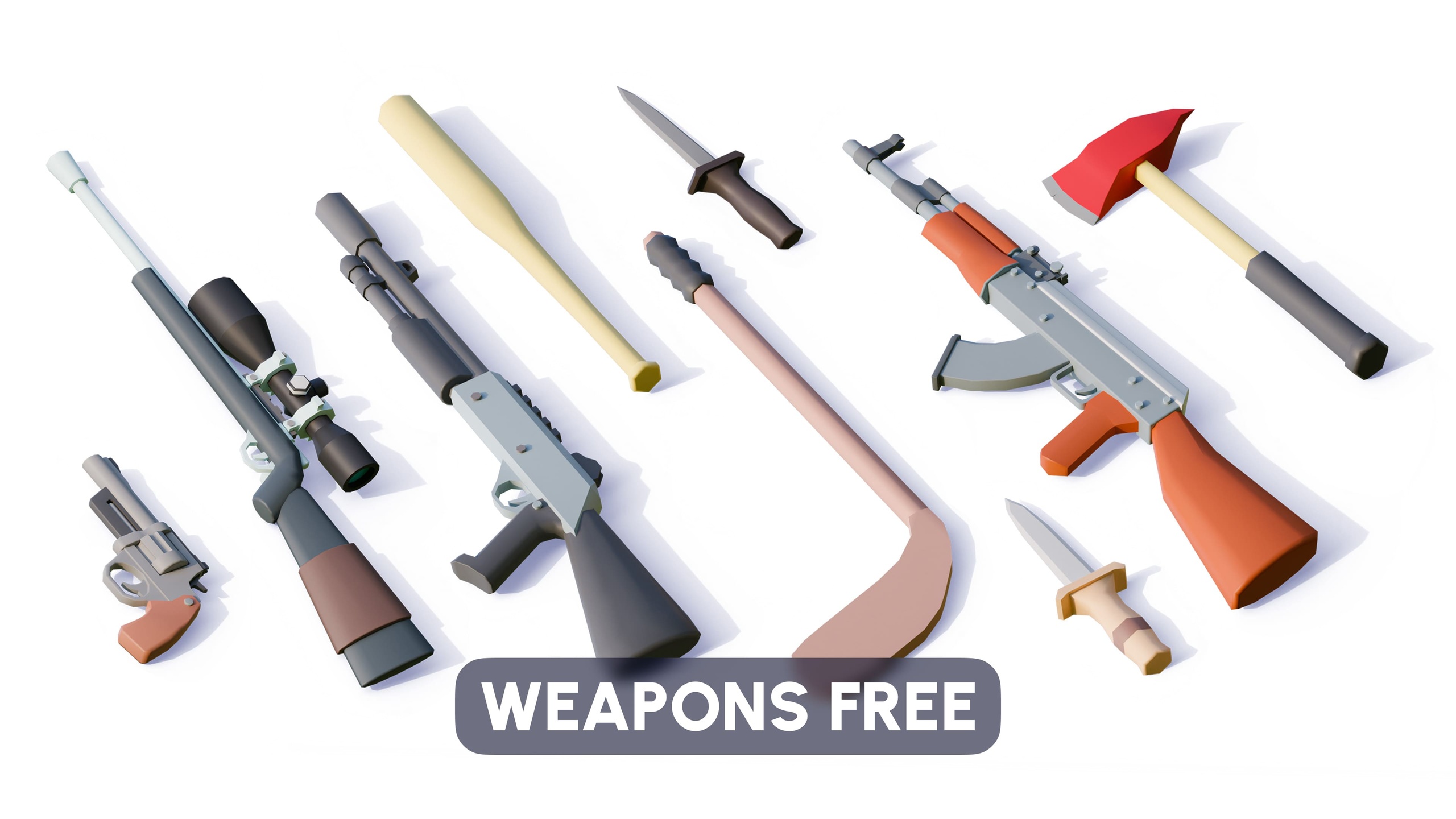 出品Weapons FREE - Low Poly 3D Models Packのメディア1