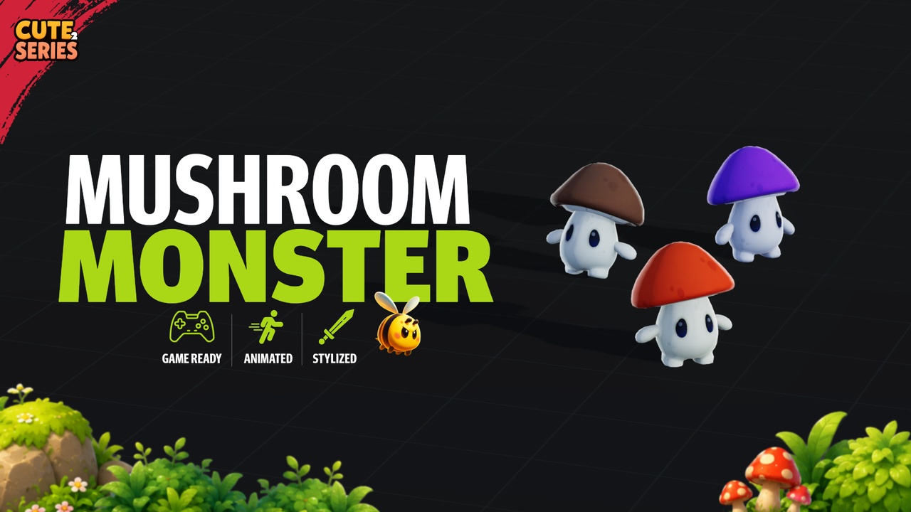 Media 1 for listing Mushroom Monster Cute Series