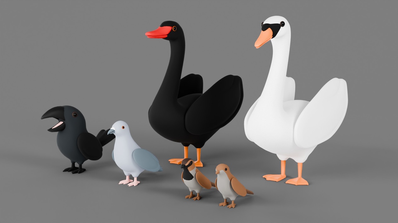 Media 1 for listing Stylized City and Park Birds Pack