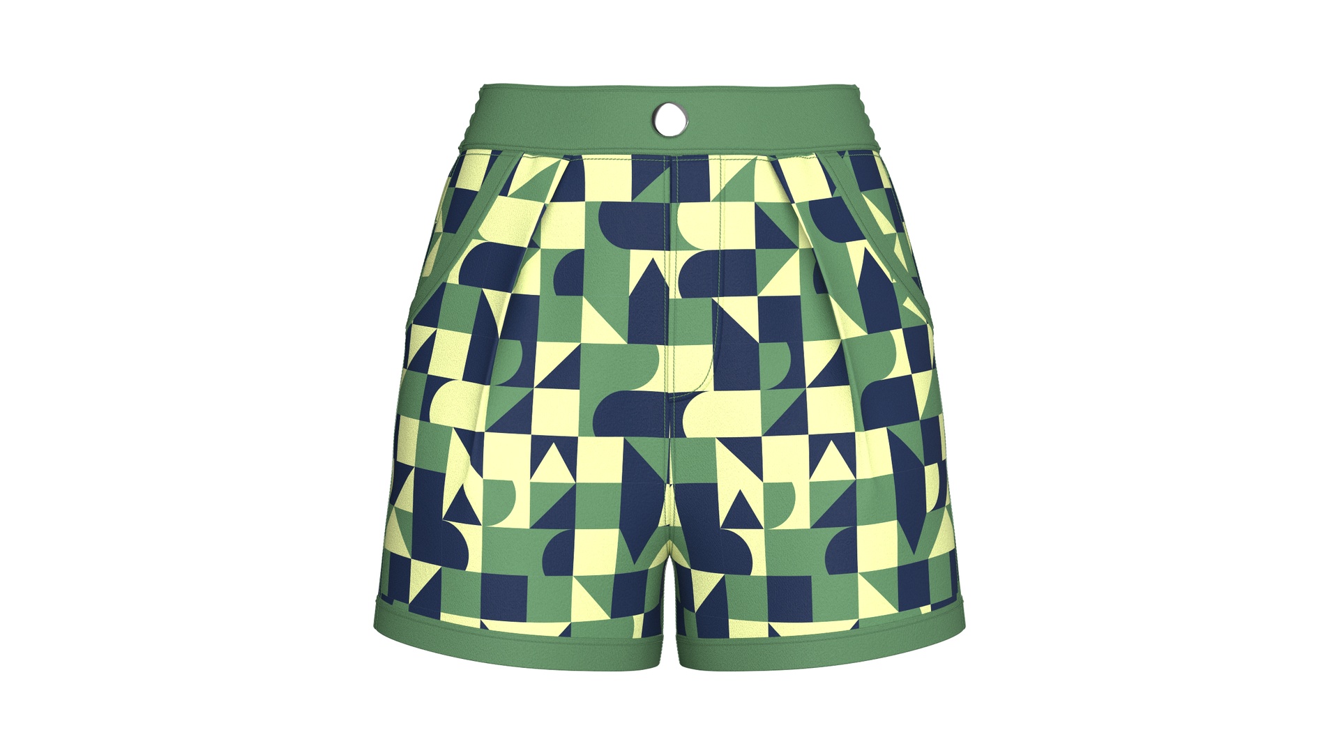 Media 1 for listing Girls Geometric Abstract Printed Shorts | High Poly