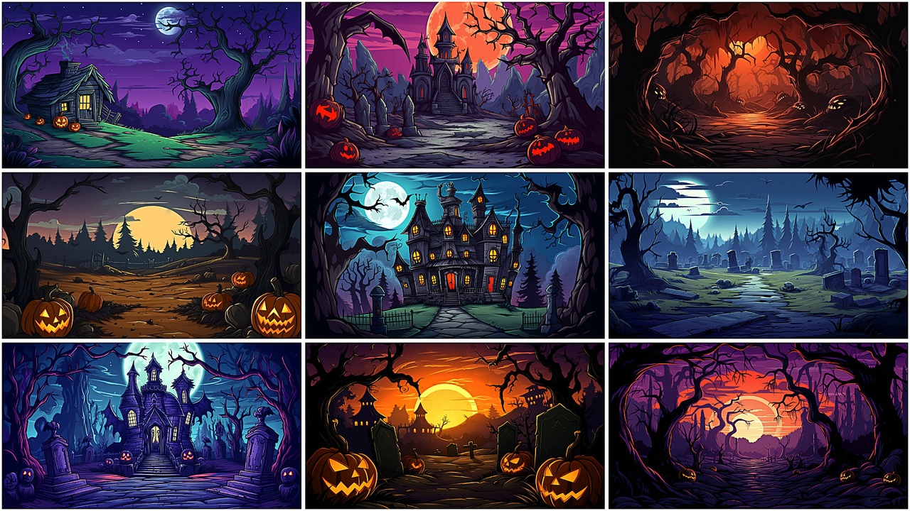 Media 1 for listing BACKGROUND - Cartoon Halloween 1