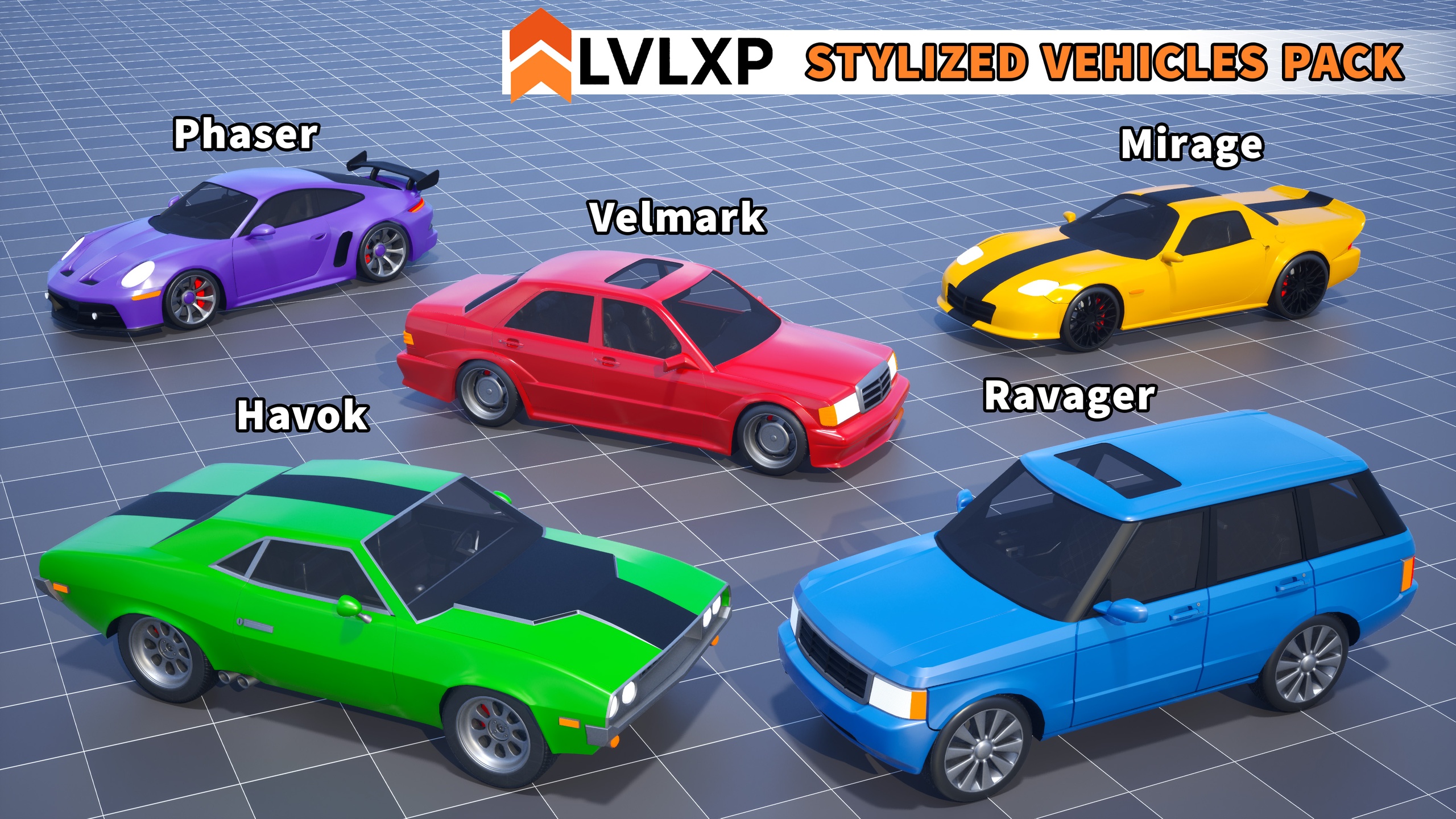 Media 1 for listing Stylized Drivable Vehicles - Pack 1