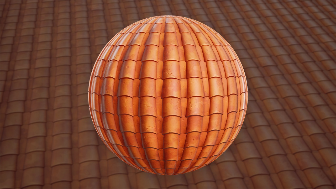 Media 1 for listing Stylized Roof Tiles 01A - Material