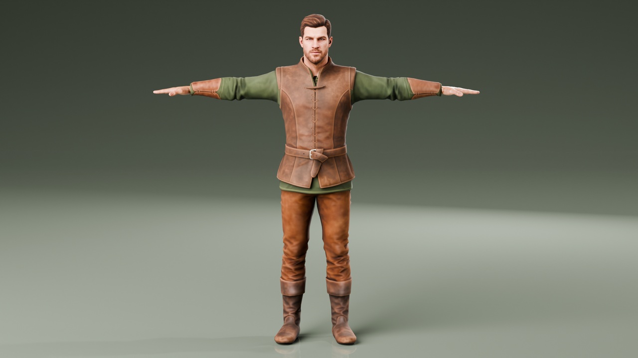 Media 1 for listing Realistic Archer Character with Bow - Rigged
