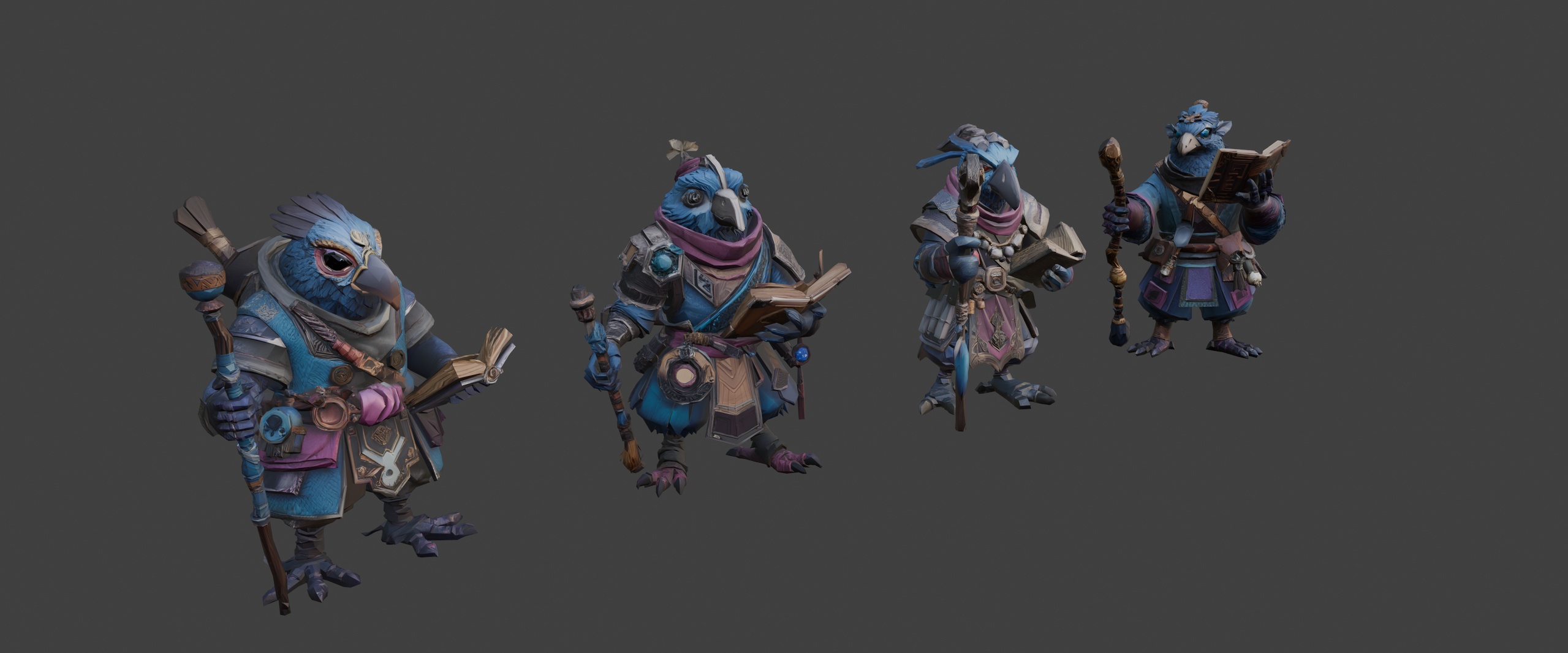Media 1 for listing Fantasy Bird Wizards 🧙♂️(LowPoly)