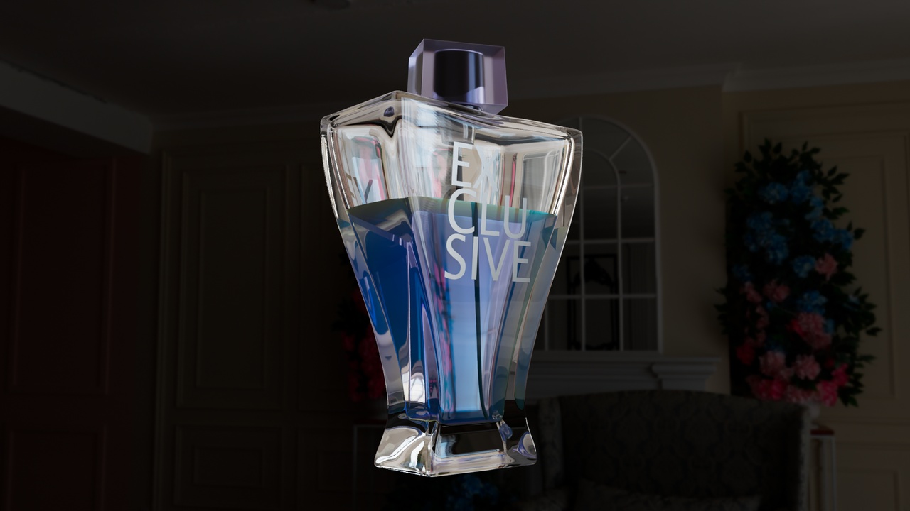 Media 1 for listing Exclusive Perfume Bottle 3D Model | Elegant Glass Packaging with Transparent Flu