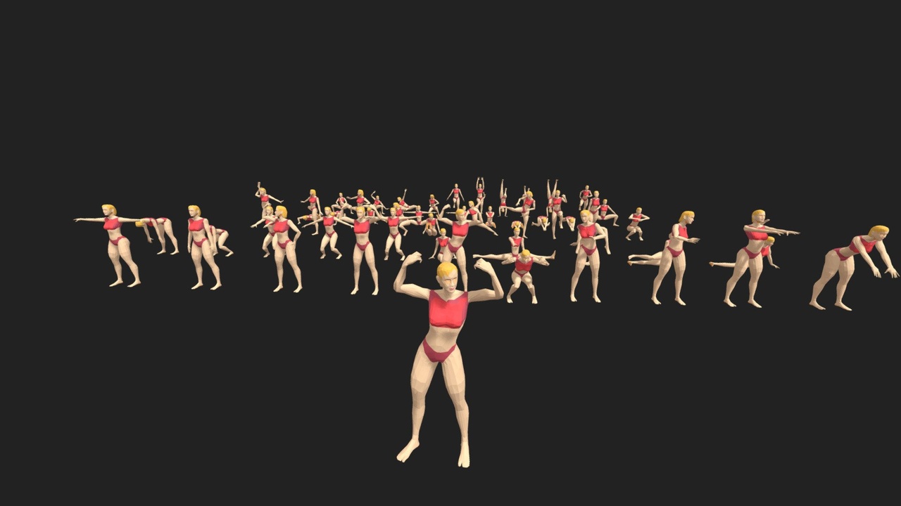 Media 1 for listing Low poly -Beach Woman -50 Beach Sport poses