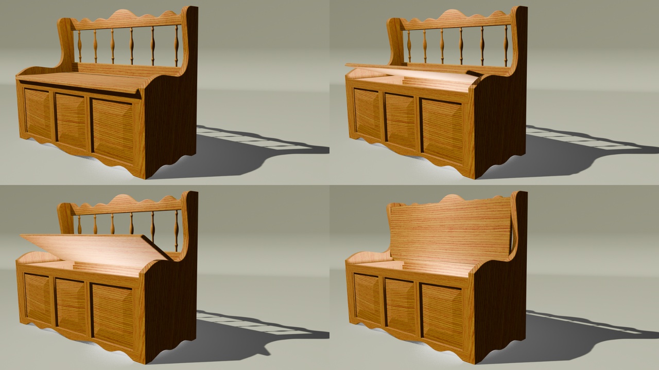 Media 1 for listing Rustic Blanket Bench – Stylized Low Poly Storage Furniture (OBJ/FBX/GLB, 3 LODs)