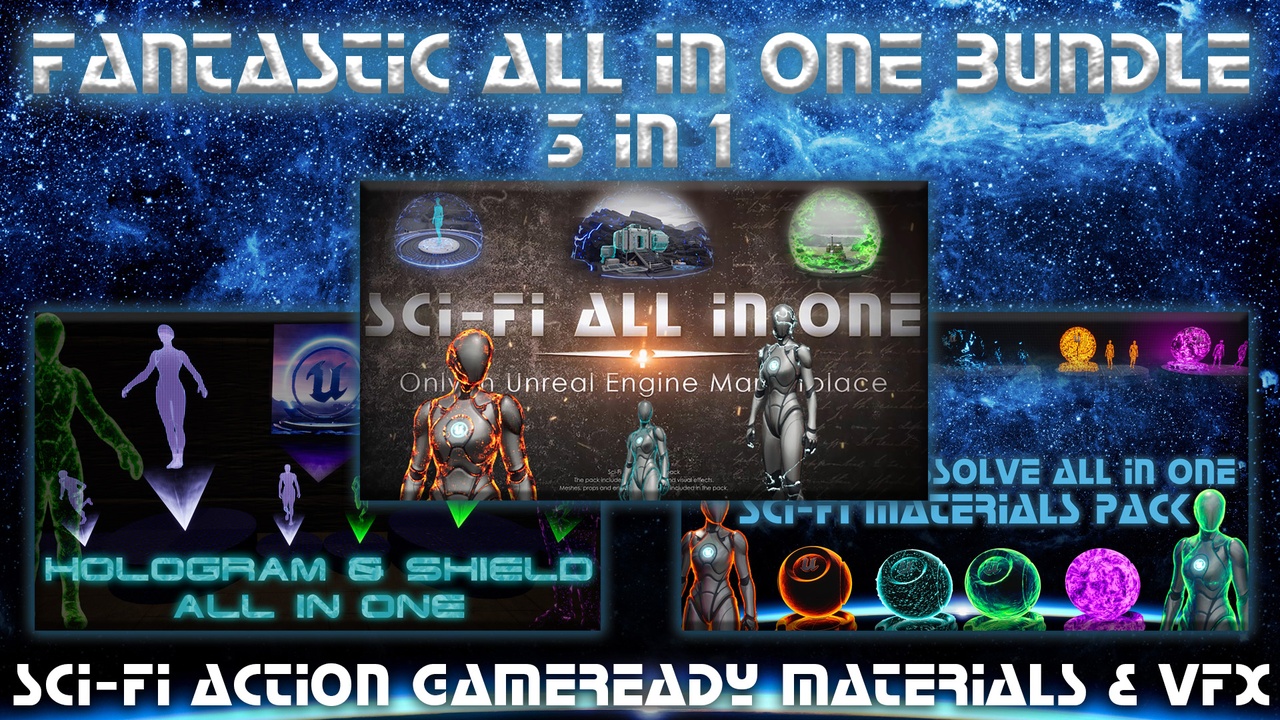 Fantastic All In One Bundle - Sci-Fi Action Gameready Materials & VFX 제품 등록을 위한 미디어 1개