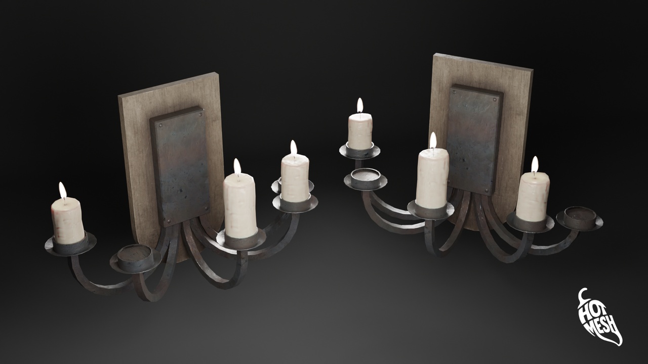 Media 1 for listing OPTIMIZED MEDIEVAL WALL CHANDELIER