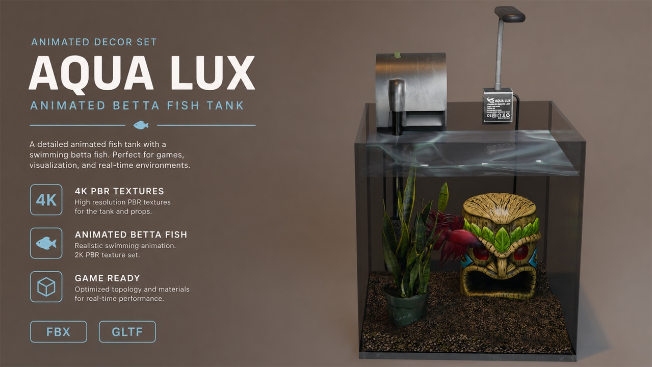 Media 1 for listing Aqua Lux β Animated Betta Fish Tank π