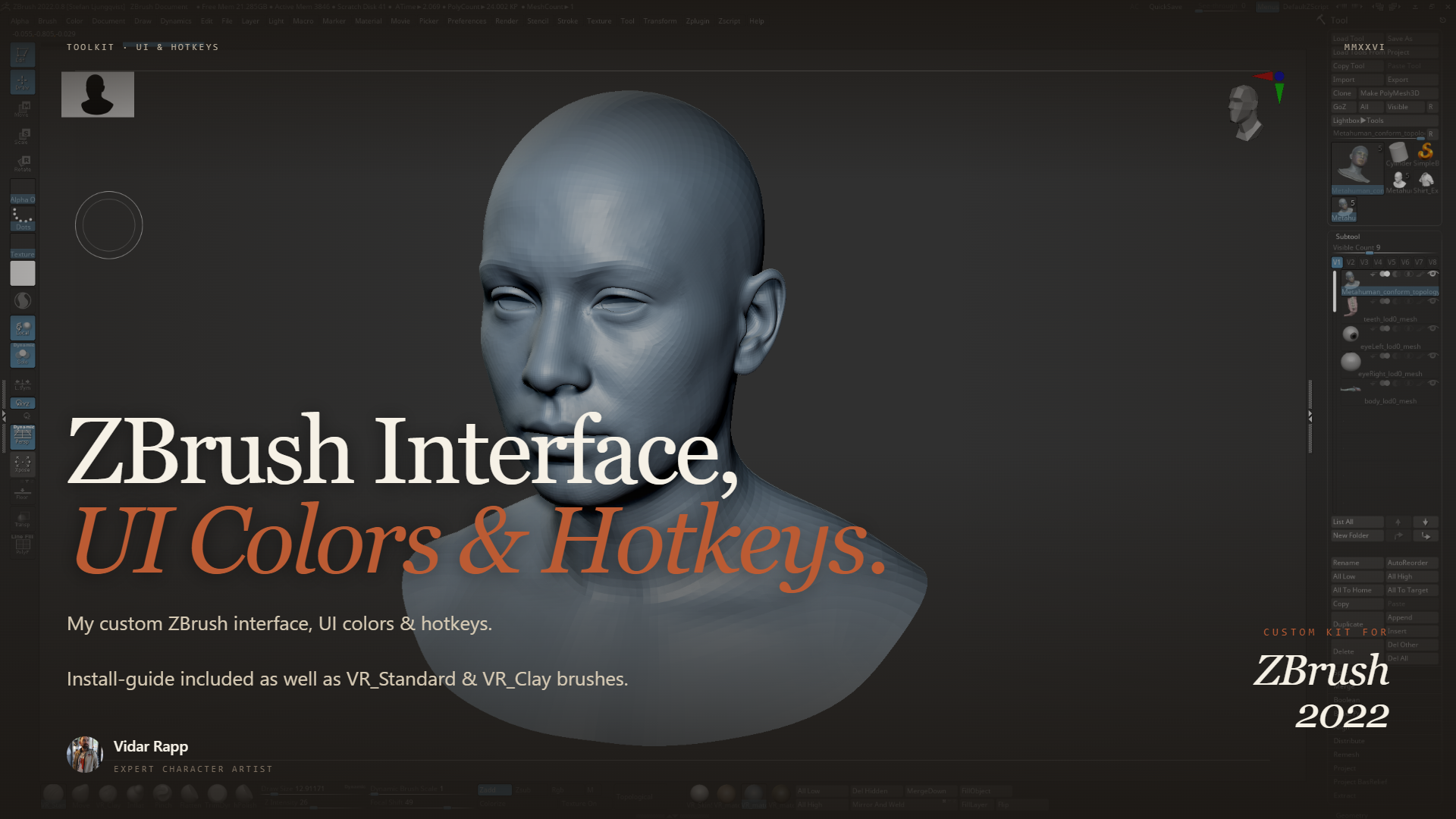 Zbrush Custom Interface, UI Colors and Hotkeys | Fab