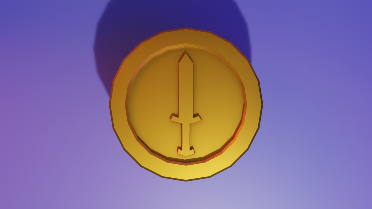 Media 1 for listing Stylized Sword Emblem Coin 3D Model