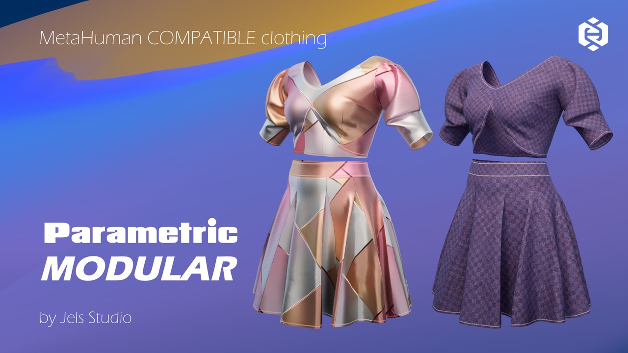 Media 1 for listing Custom 3D Outfit (Shirt & Skirt – Parametric MetaHuman clothing)