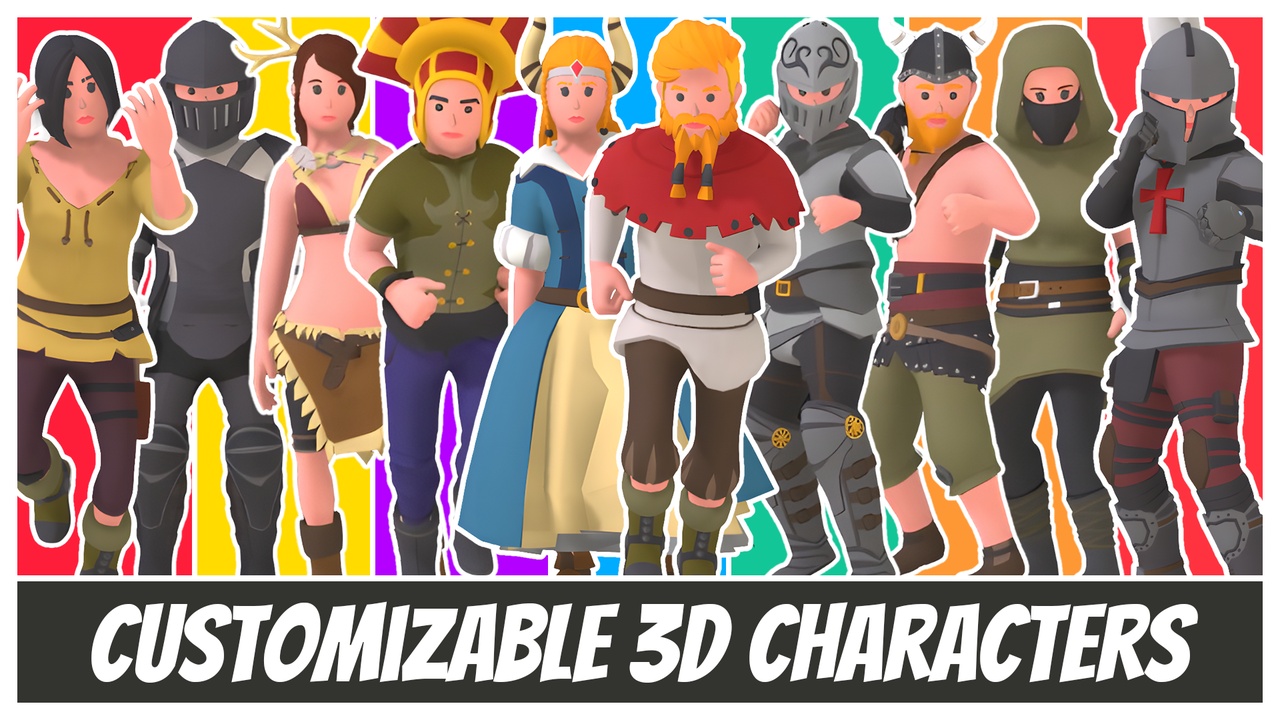 Media 1 for listing Customizable 3D Fantasy Characters
