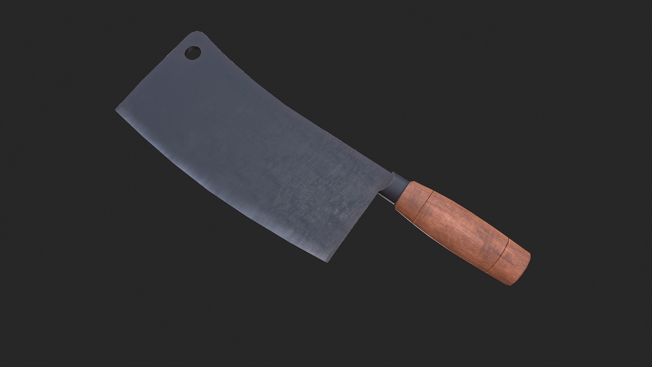 Media 1 for listing Old Vintage Meat Cleaver Knife Low-poly PBR