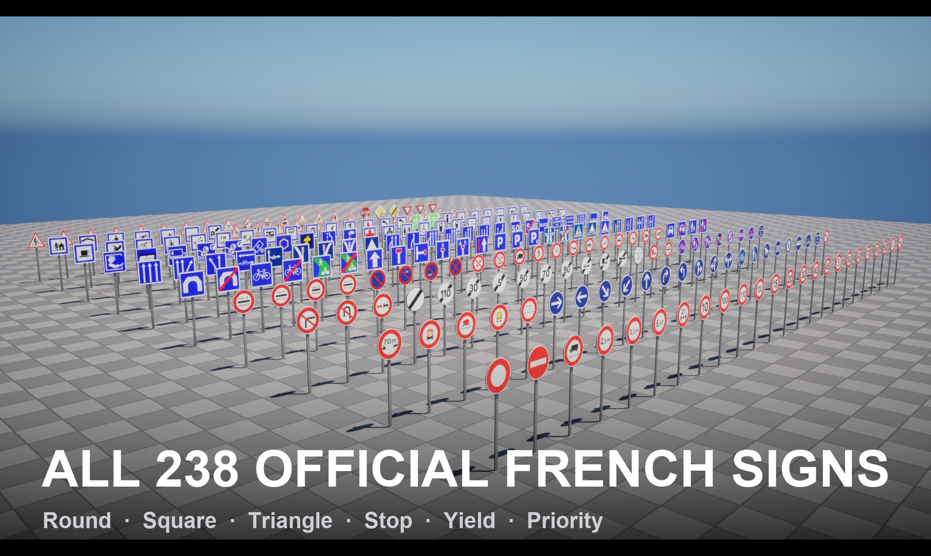 Media 1 for listing French Road Signs — Complete Pack + Modular Kit (238 Official Signs)