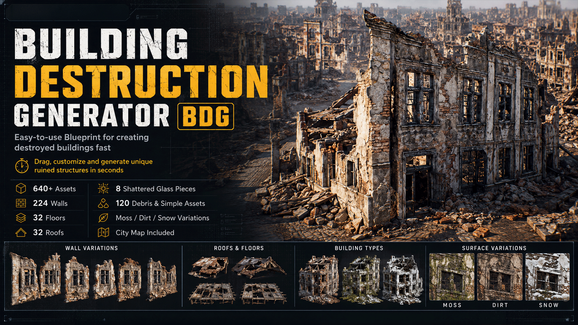 Building Destruction Generator Vol.1 (BDG) | Fab