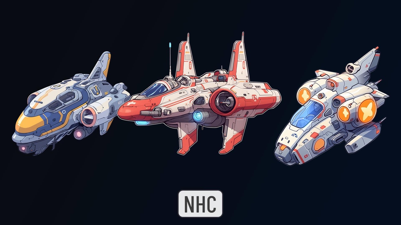 Media 1 for listing NHC - Sci-Fi Cartoon Spaceship Picture 3