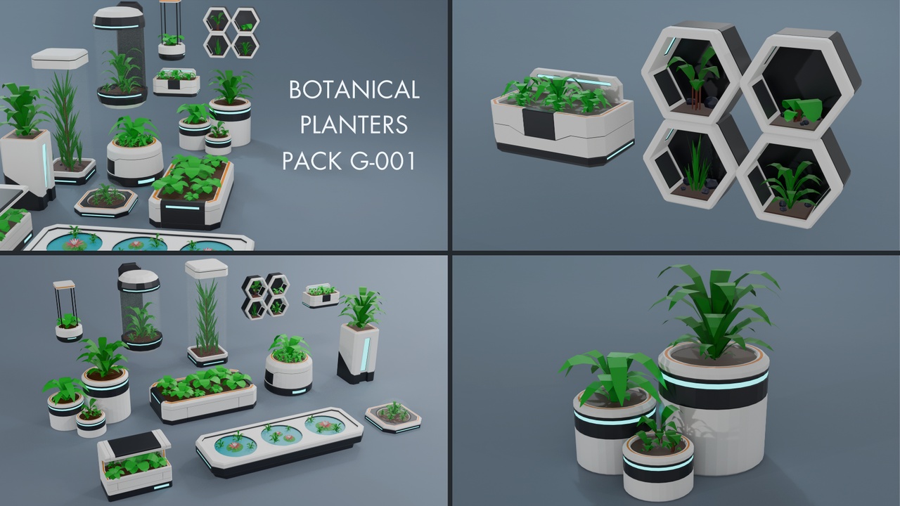 Media 1 for listing Low Poly Sci-Fi Botanical Bundle G