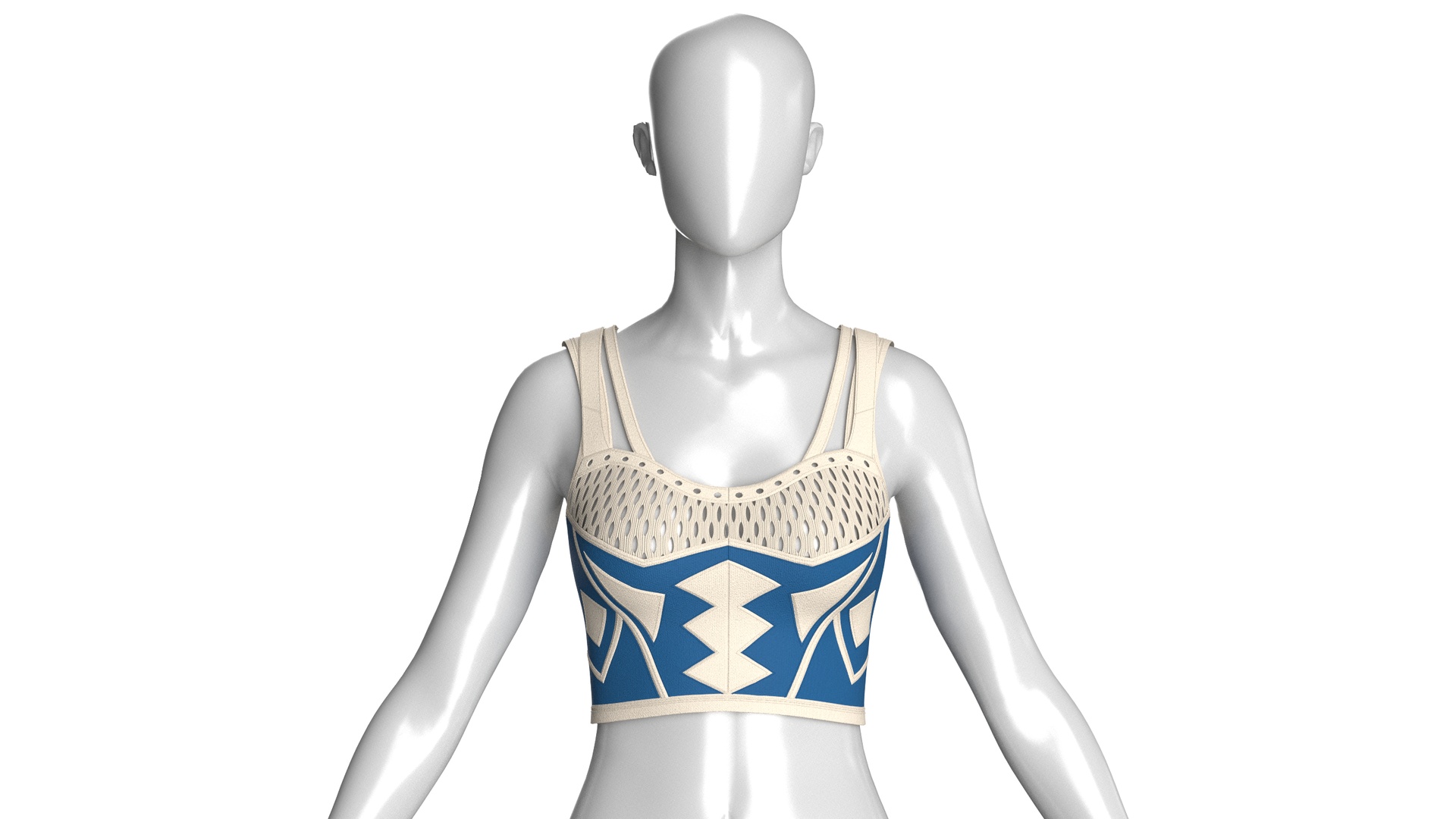 Media 1 for listing Girls Crop Top With Mesh Bust | High Poly