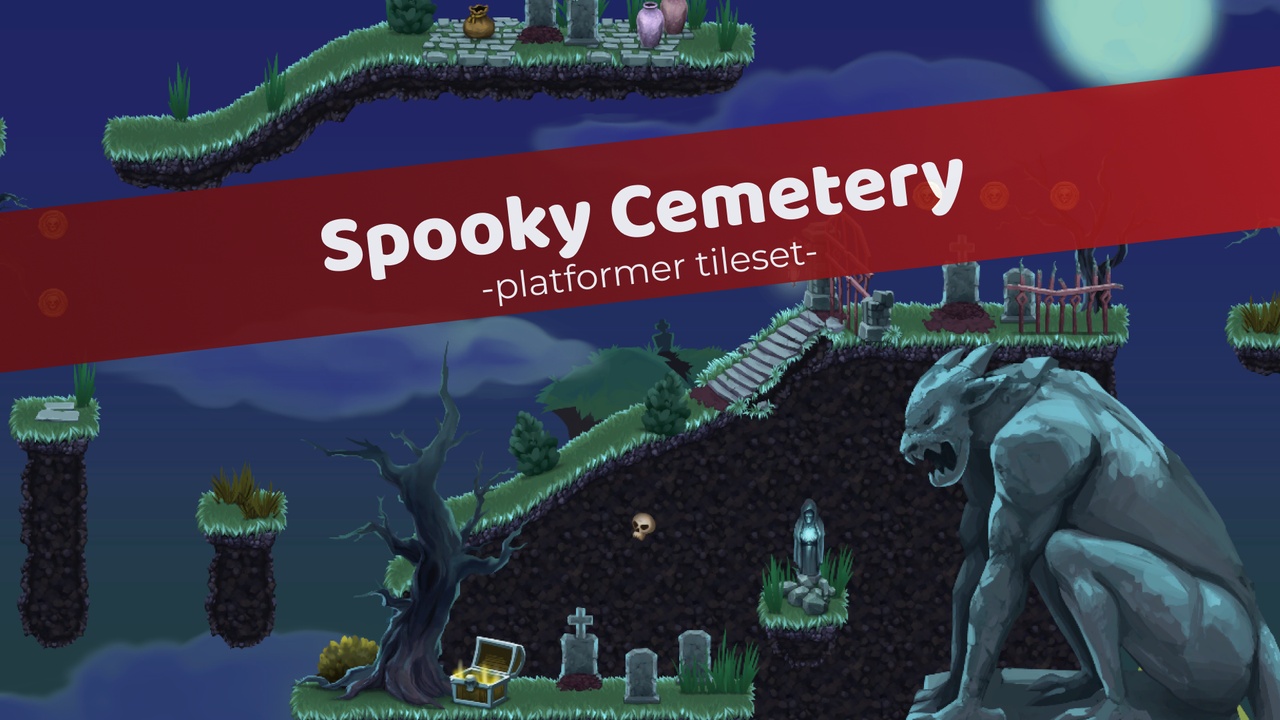 Media 1 for listing Spooky Cemetery - Platformer Tileset