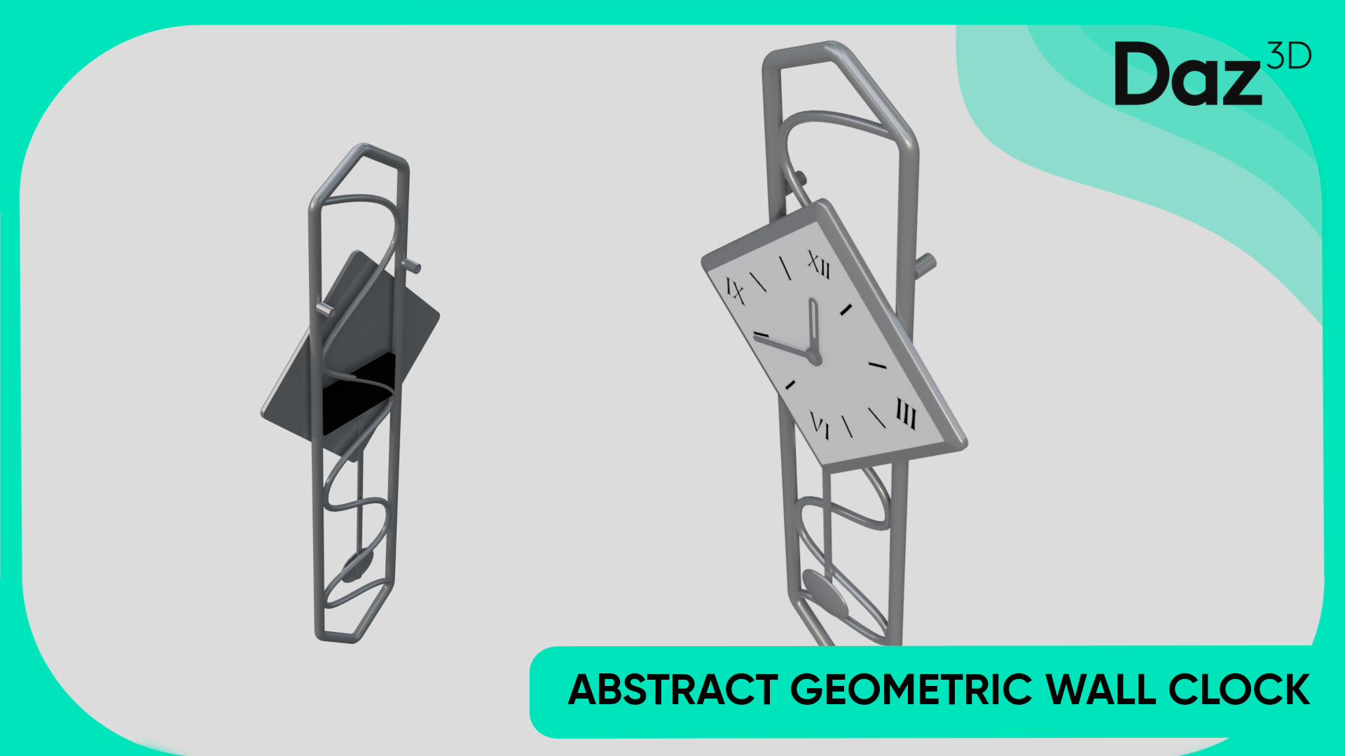 Abstract Geometric Wall Clock | Fab