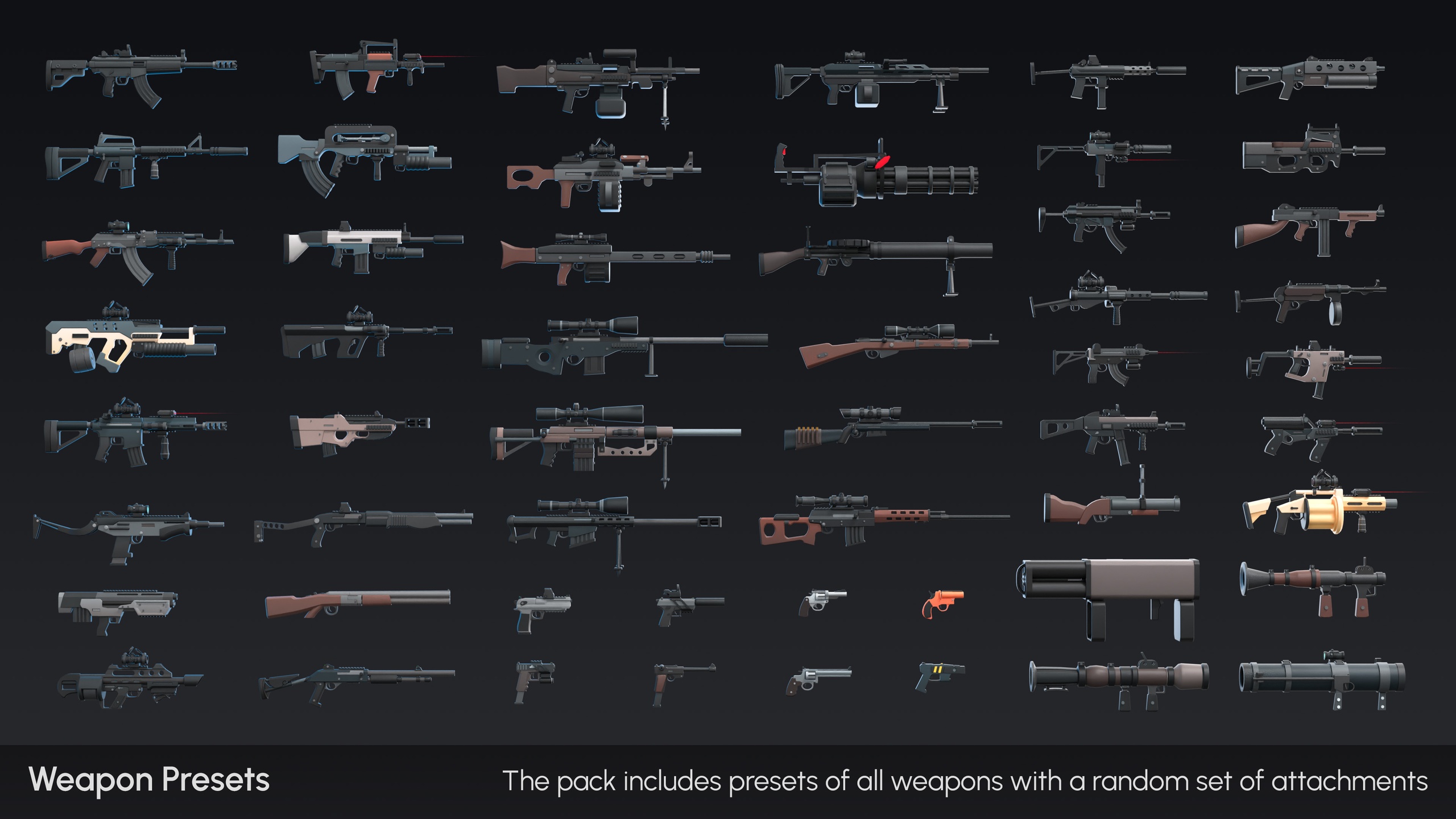 Media 1 for listing Weapons - Low Poly 3D Models Pack