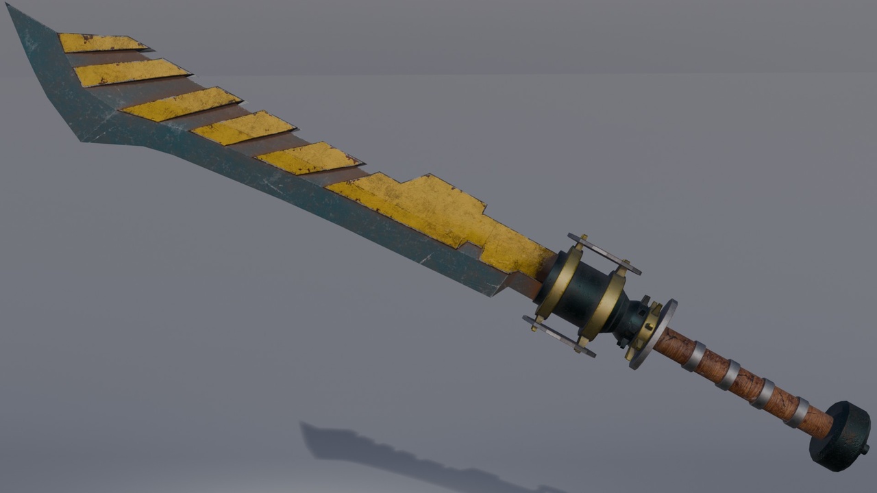 Media 1 for listing Stylized Cyberpunk Mecha Sword | Game-Ready PBR Weapon | Low Poly Unreal Asset