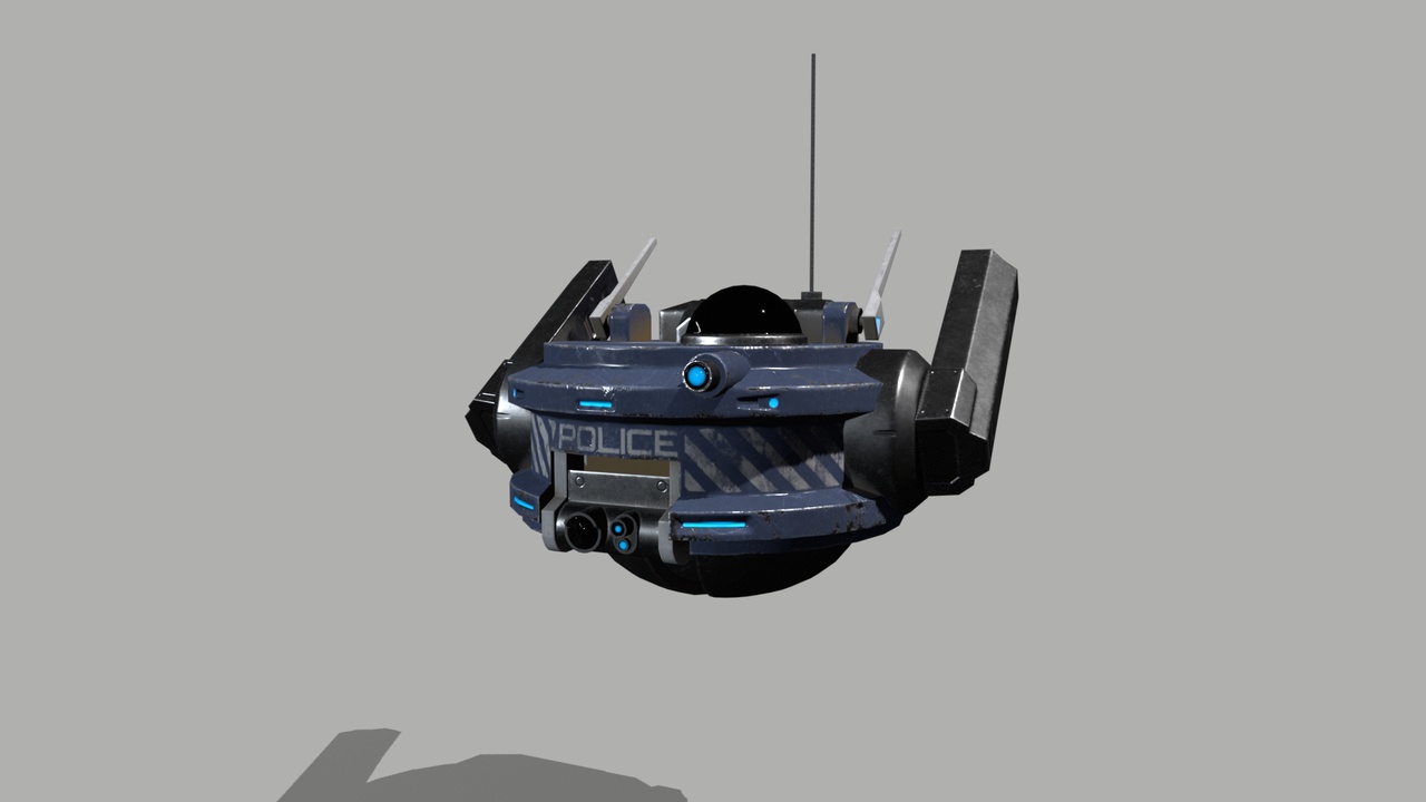 Media 1 for listing Cyberpunk Police Drone Rigged