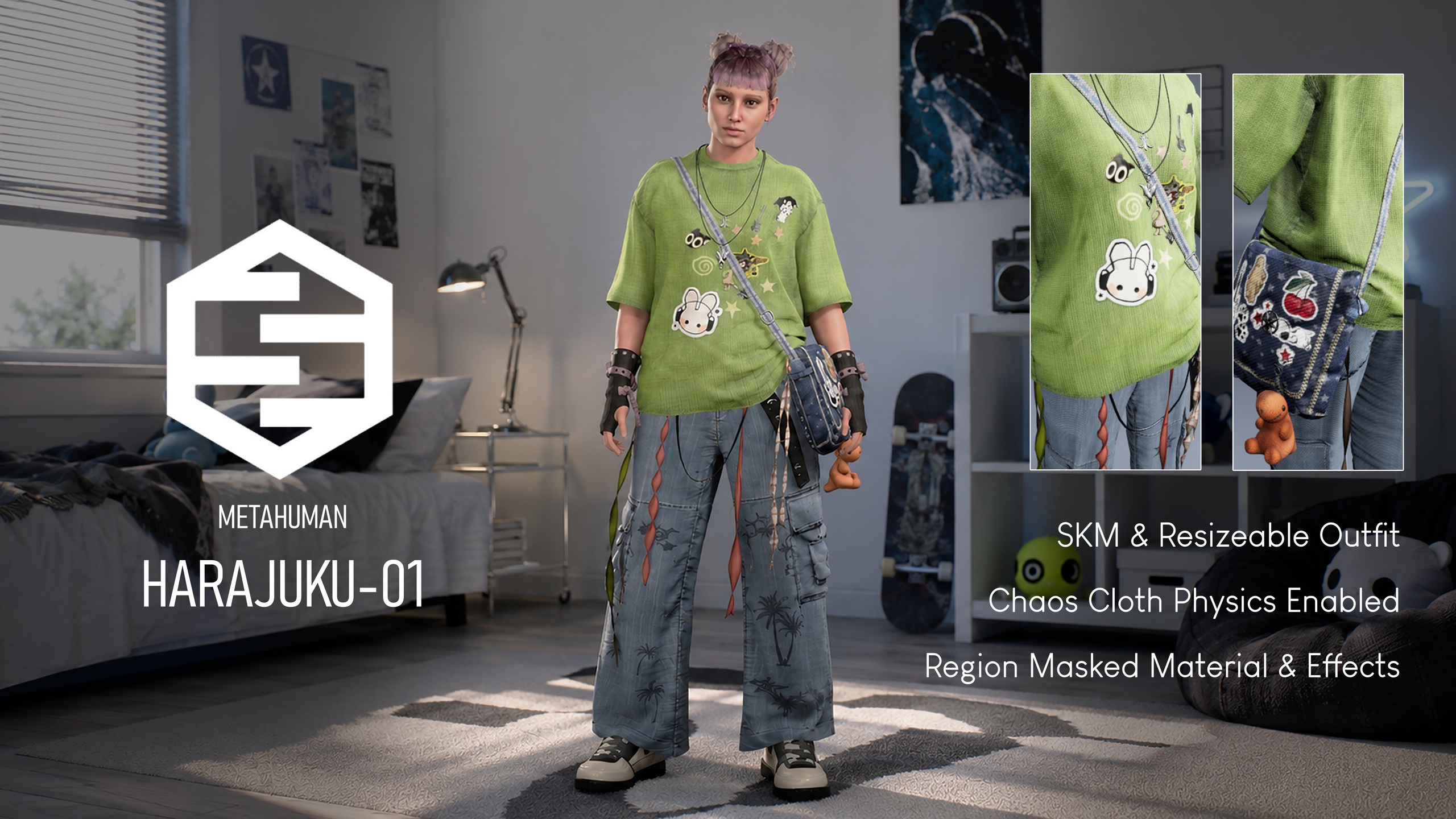Media 1 for listing Harajuku Outfit 01 - Metahuman Compatible