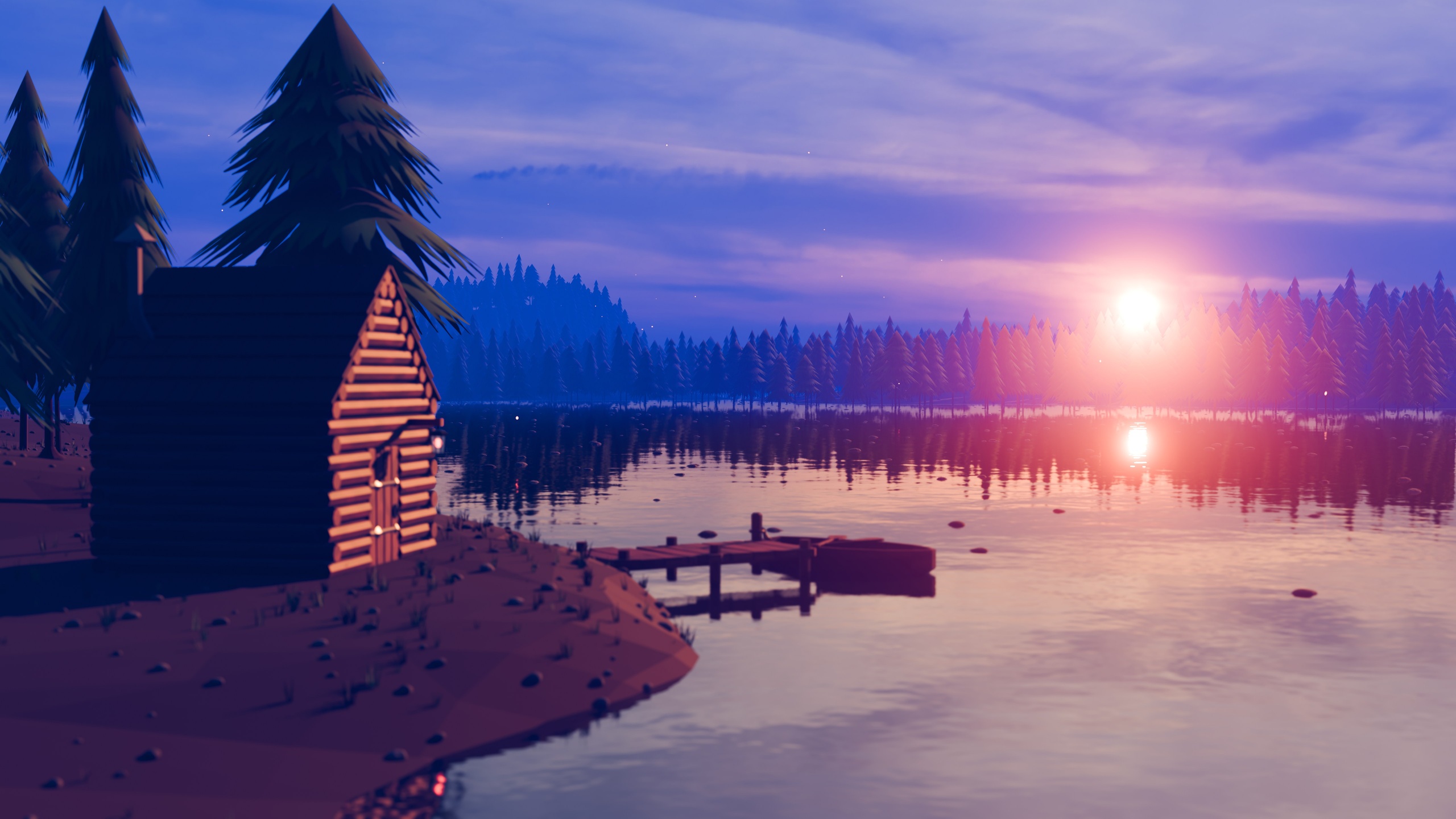 Media 1 for listing Stylized Low Poly Forest River