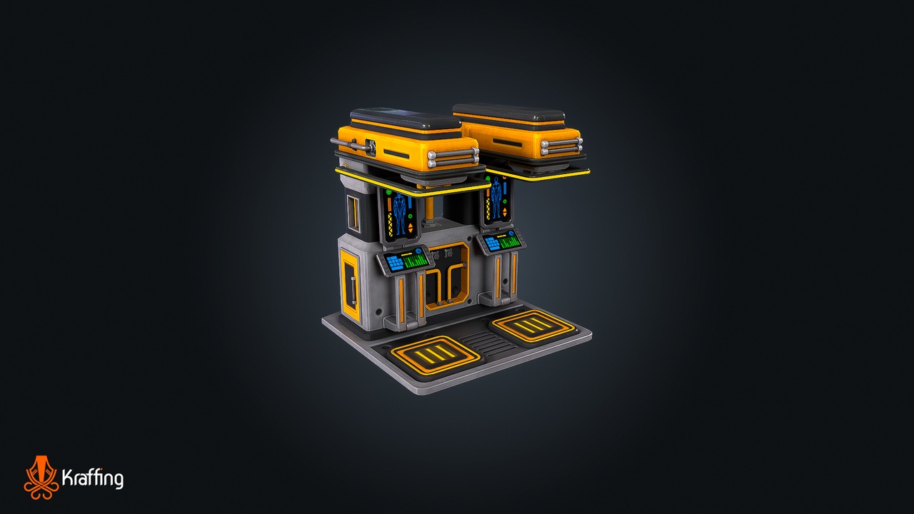Media 1 for listing SCI-FI Decontamination Chamber V1 – Futuristic Laboratory – Game Ready PBR