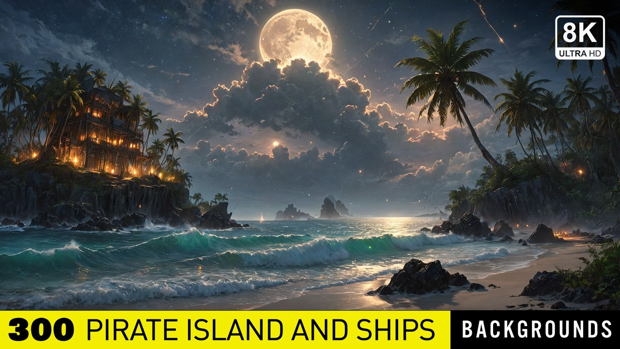 Media 1 for listing Pirate Islands and Ships Backgrounds | Epic Worlds Collection