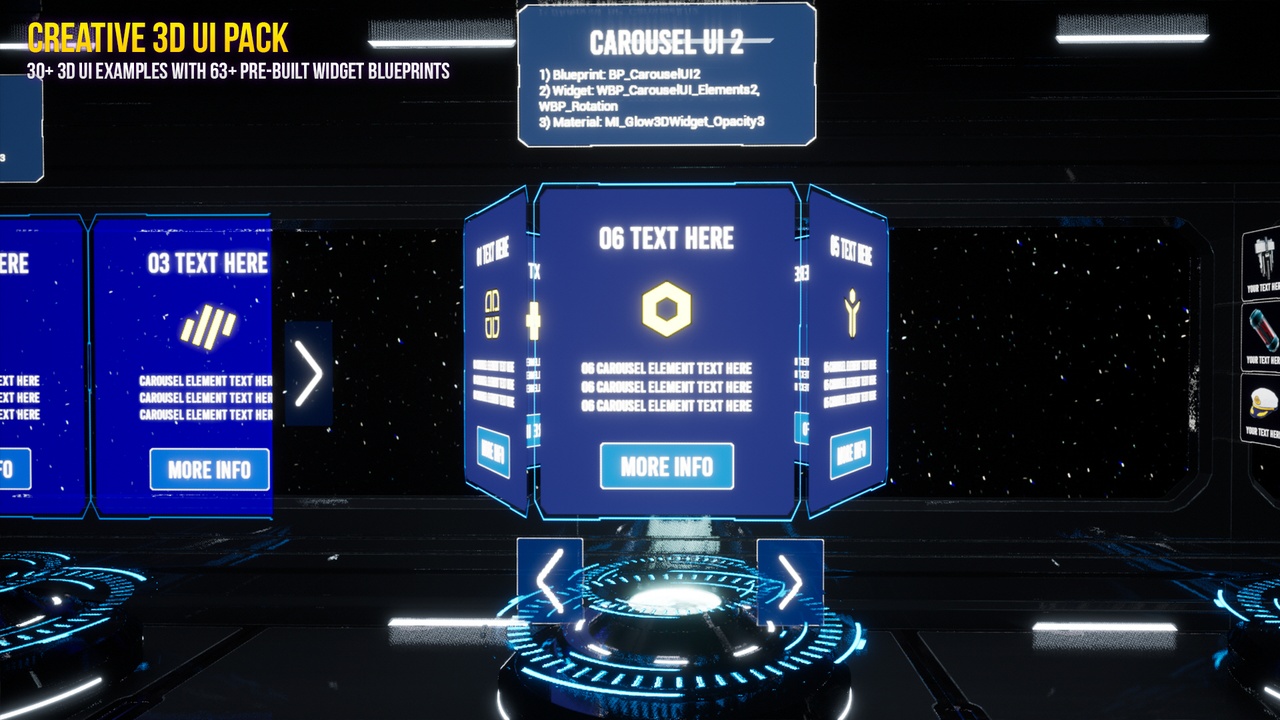 Interactive and Customizable 3D UI Pack