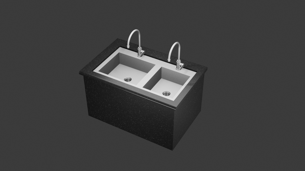 Media 1 for listing 厨房水槽 kitchen_sink （blender+fbx）