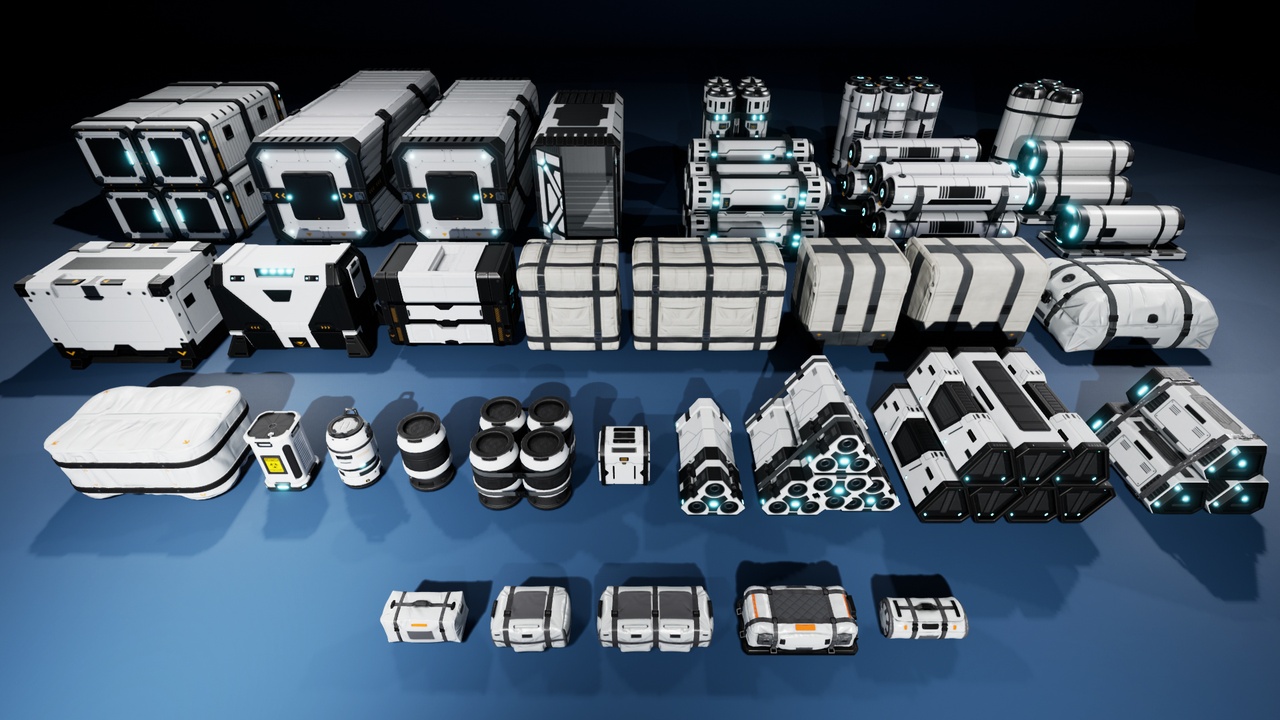 Sci-Fi Storage and Cargo props 제품 등록을 위한 미디어 1개
