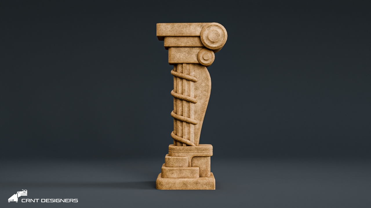 Media 1 for listing Ancient Stone Column Capital Lowpoly 3D model - UE4 And UE5 Optimized
