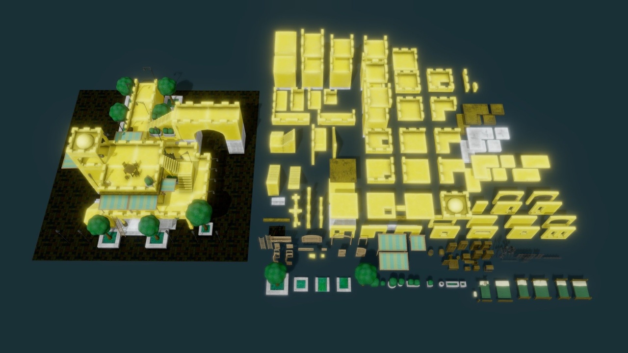 Media 1 for listing Town Building Modullar Lowpoly Stylized Asset