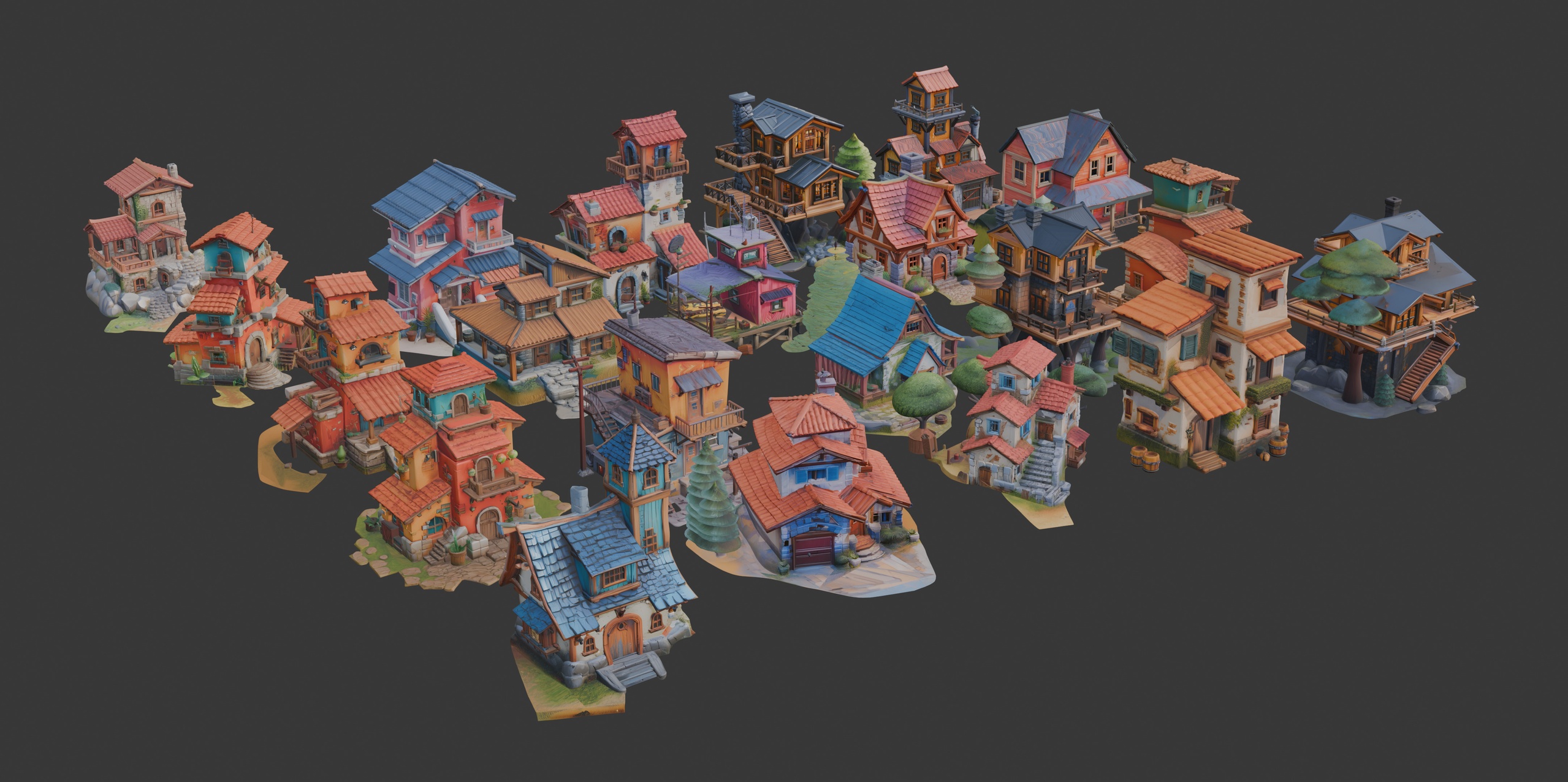 Media 1 for listing Various Stylized Architecture Set
