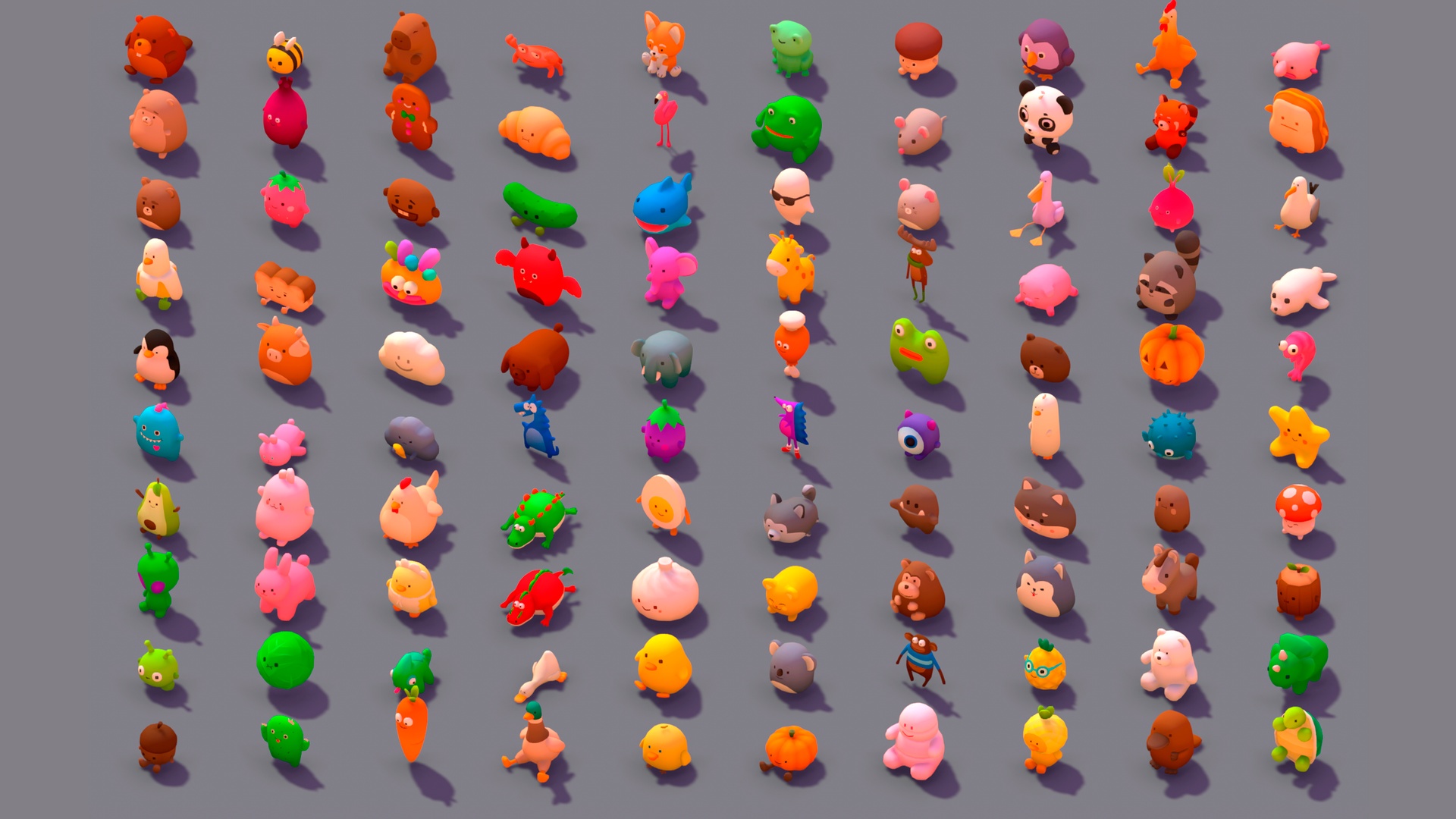Media 1 for listing Plush Toys – Low-Poly Big Pack